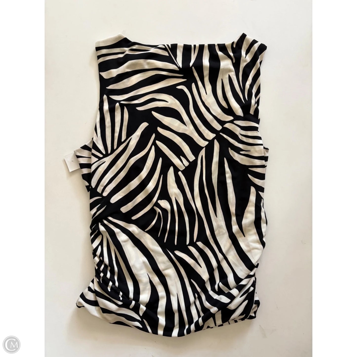 Top Sleeveless By Nine West In Black & Cream, Size: L