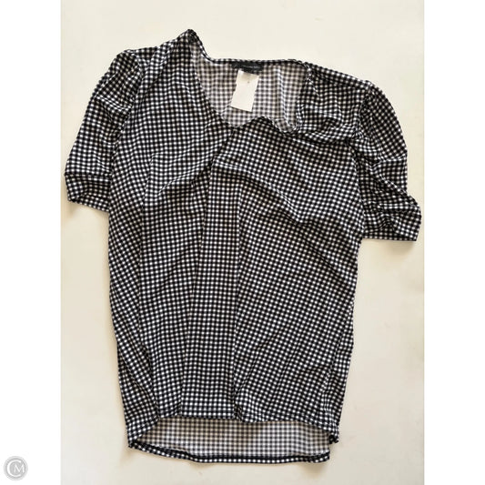 Top Short Sleeve By Adrianna Papell In Black, Size: Xl