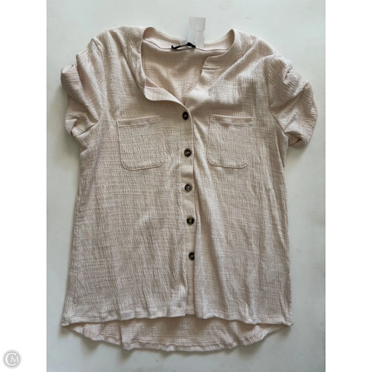 Top Short Sleeve By Cable And Gauge In Cream, Size: Xl