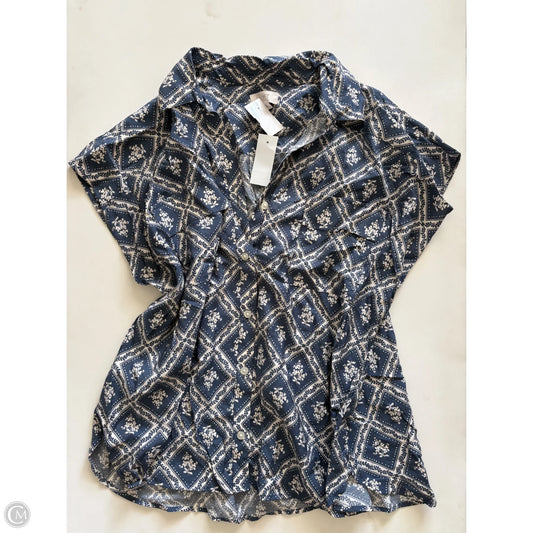 Top Short Sleeve By Loft In Blue, Size: Xl