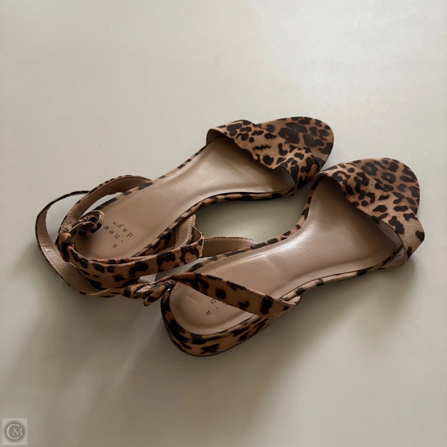 Sandals Heels Block By A New Day In Animal Print, Size: 7.5