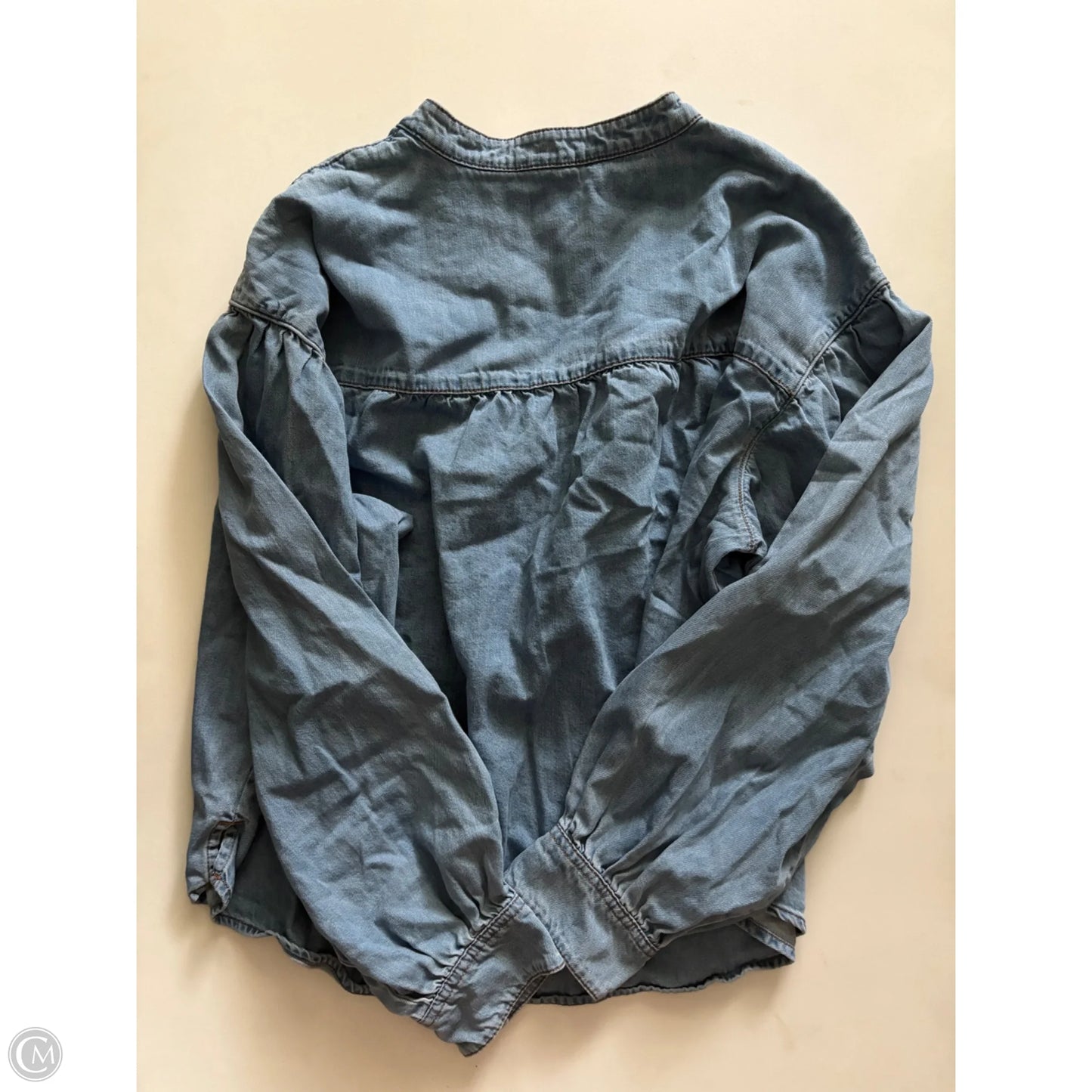 Top Long Sleeve By Time And Tru In Blue Denim, Size: Xxl