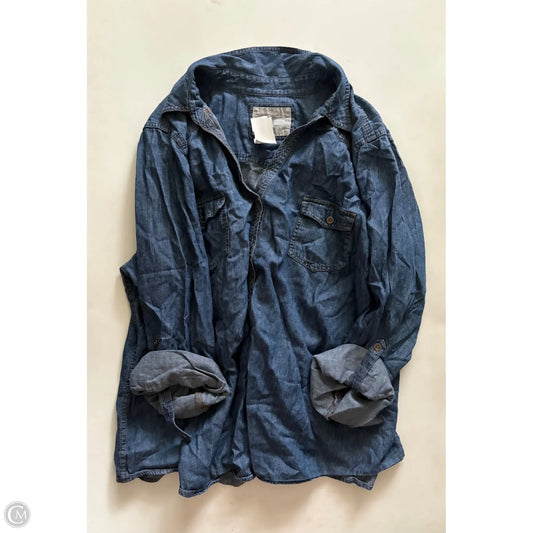 Top Long Sleeve By Sonoma In Blue Denim, Size: 3x