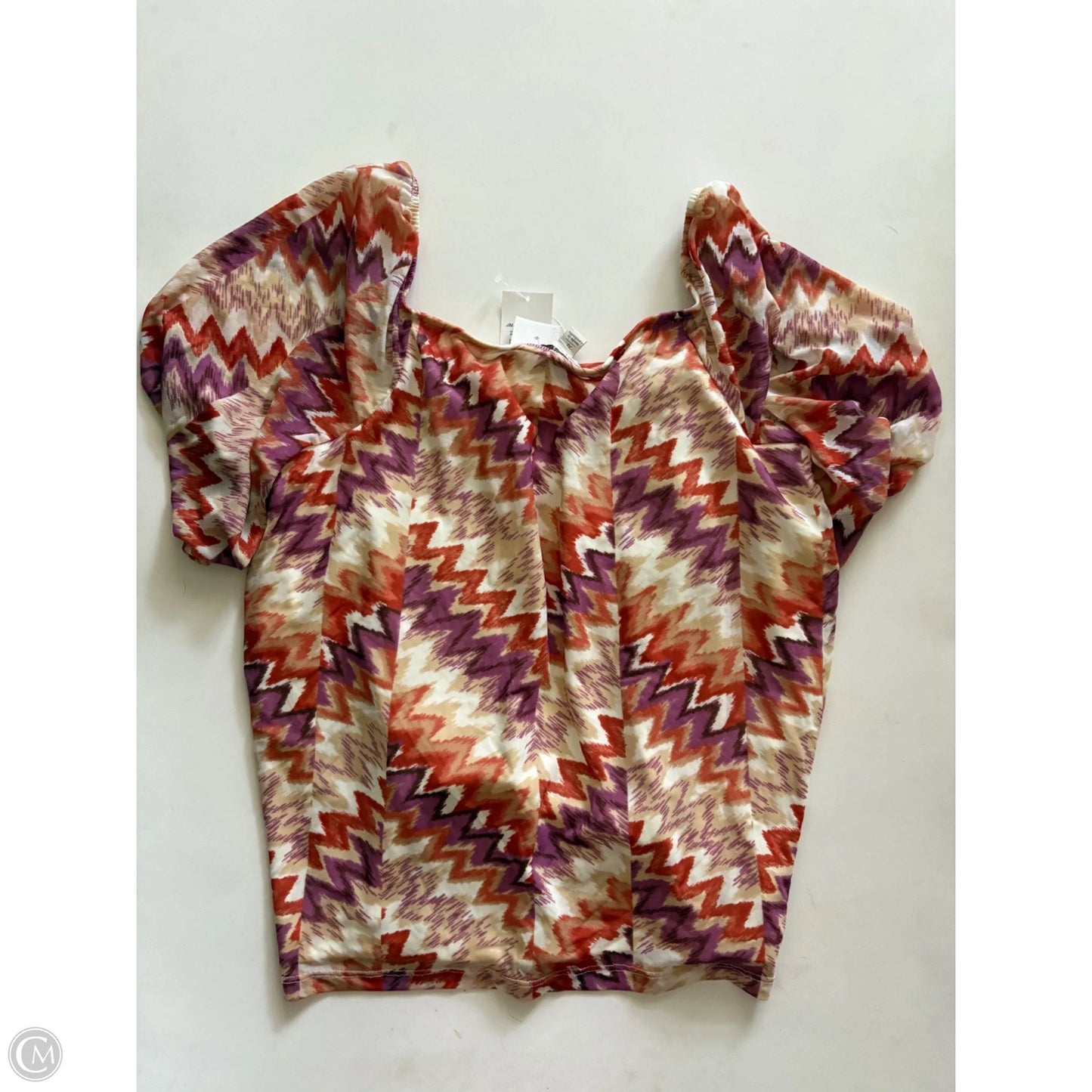 Top Short Sleeve By Cato In Orange & Purple, Size: Xl