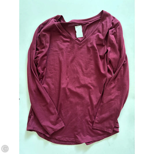 Top Long Sleeve By Jennifer Lauren In Maroon, Size: 2x