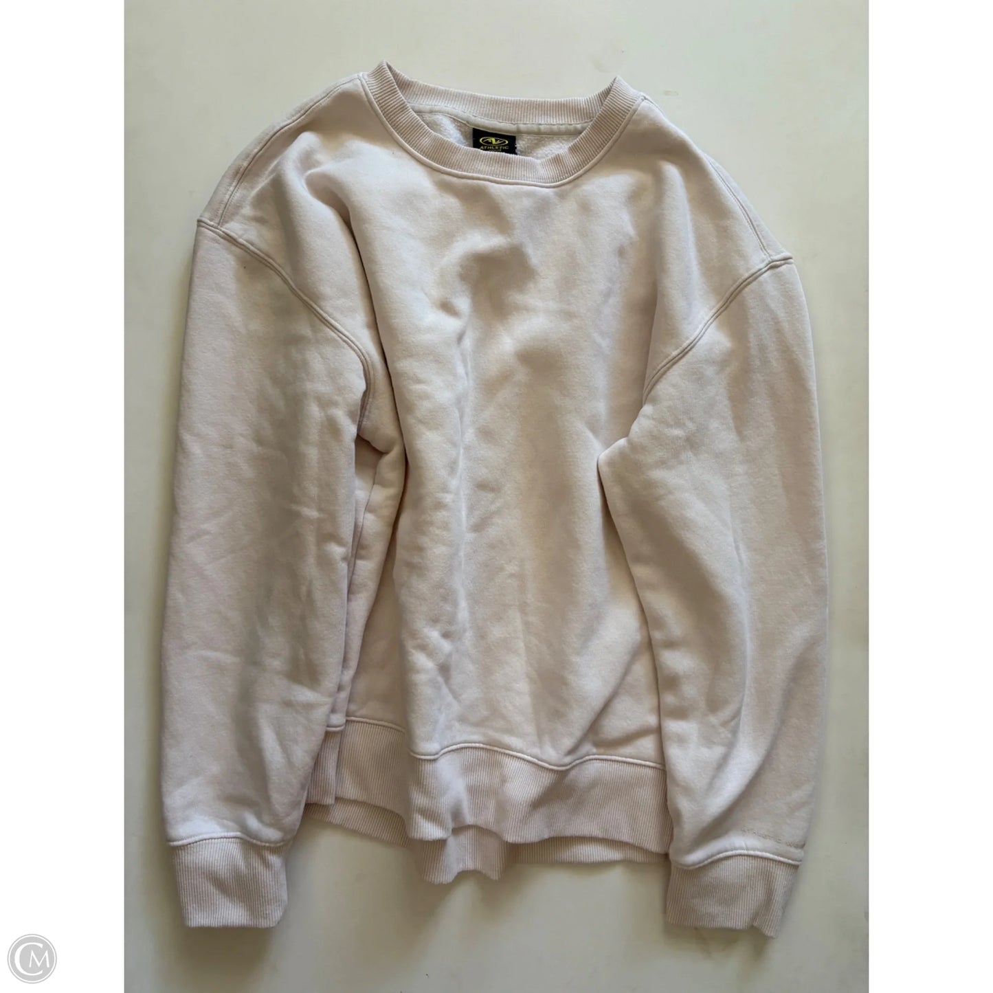 Sweatshirt Crewneck By Athletic Works In Cream, Size: M