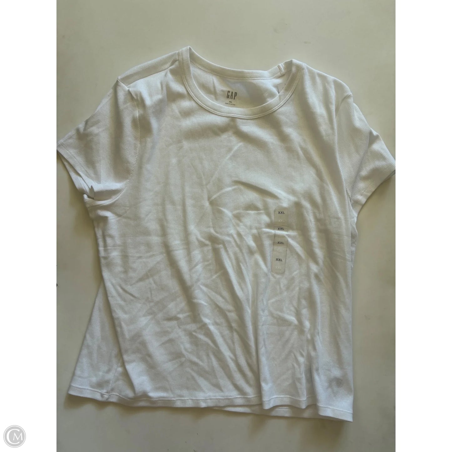 Top Short Sleeve By Gap In White, Size: Xxl