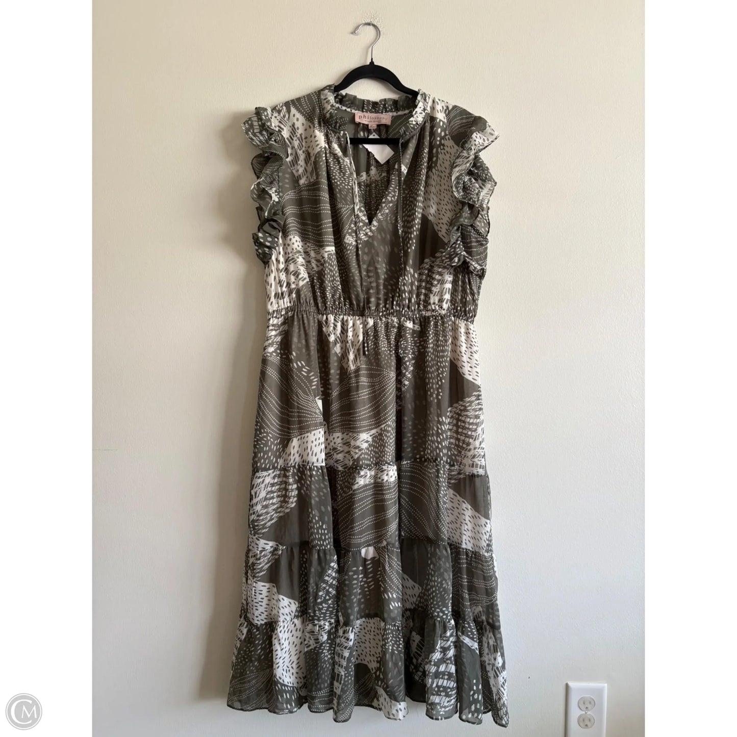 Dress Casual Midi By Philosophy In Green, Size: 1x