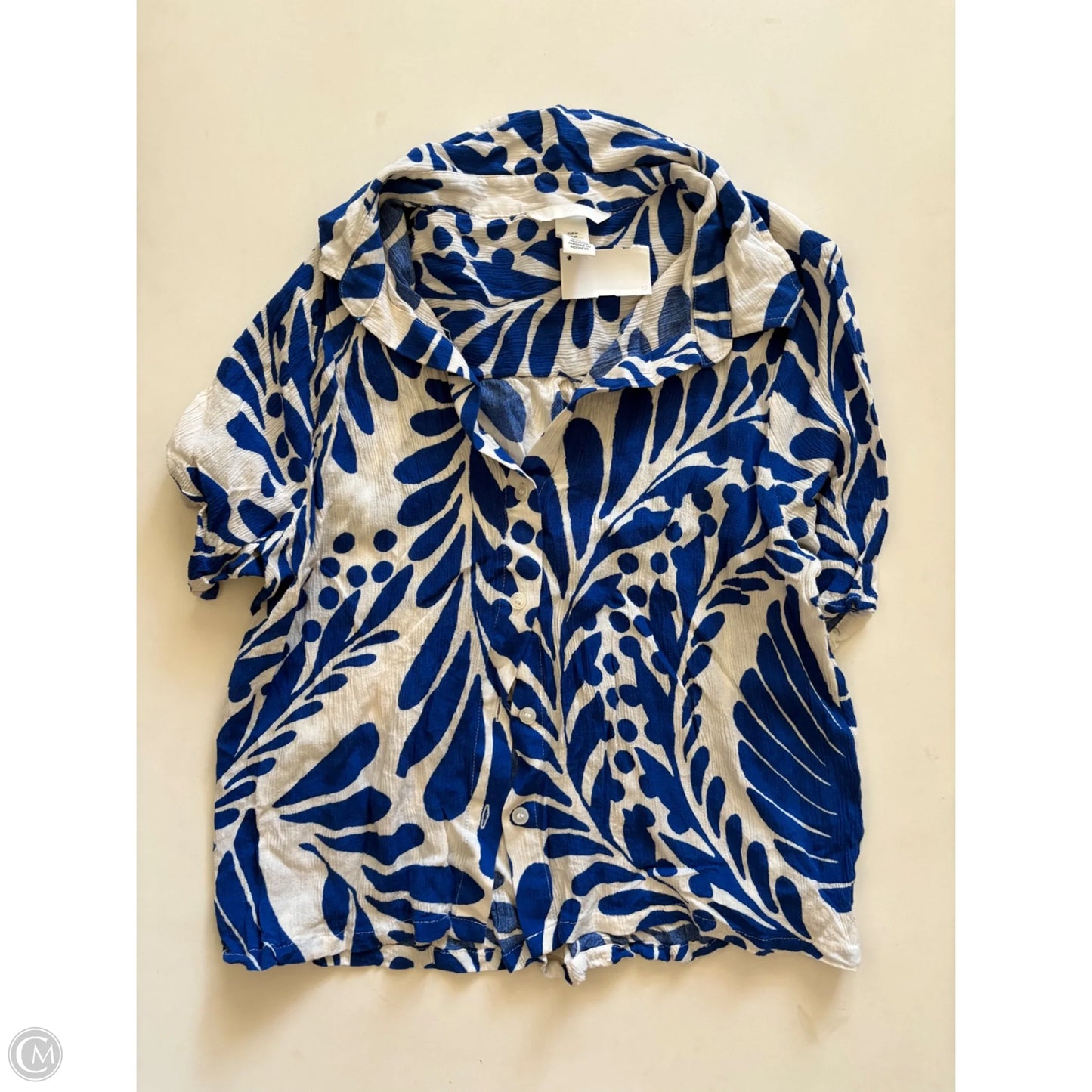 Top Short Sleeve By H&m In Blue, Size: M