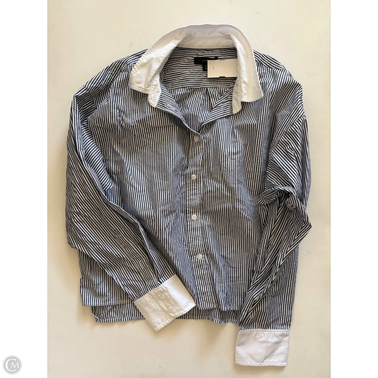 Top Long Sleeve By J. Crew In Striped Pattern, Size: 10