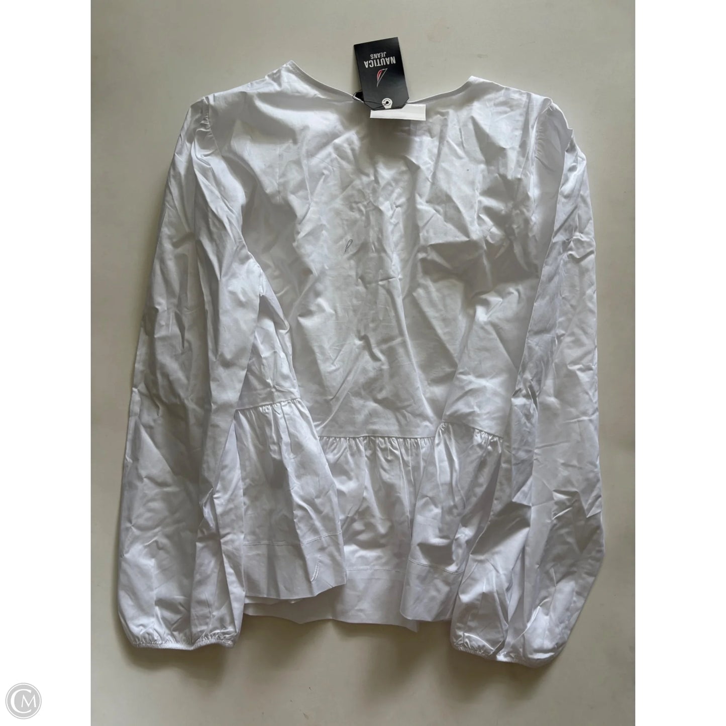 Top Long Sleeve By Nautica In White, Size: M