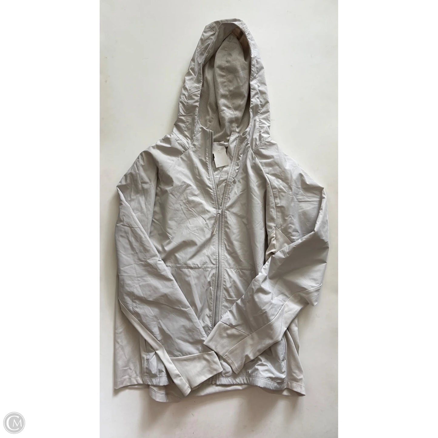 Jacket Windbreaker By Asics In Ivory, Size: L