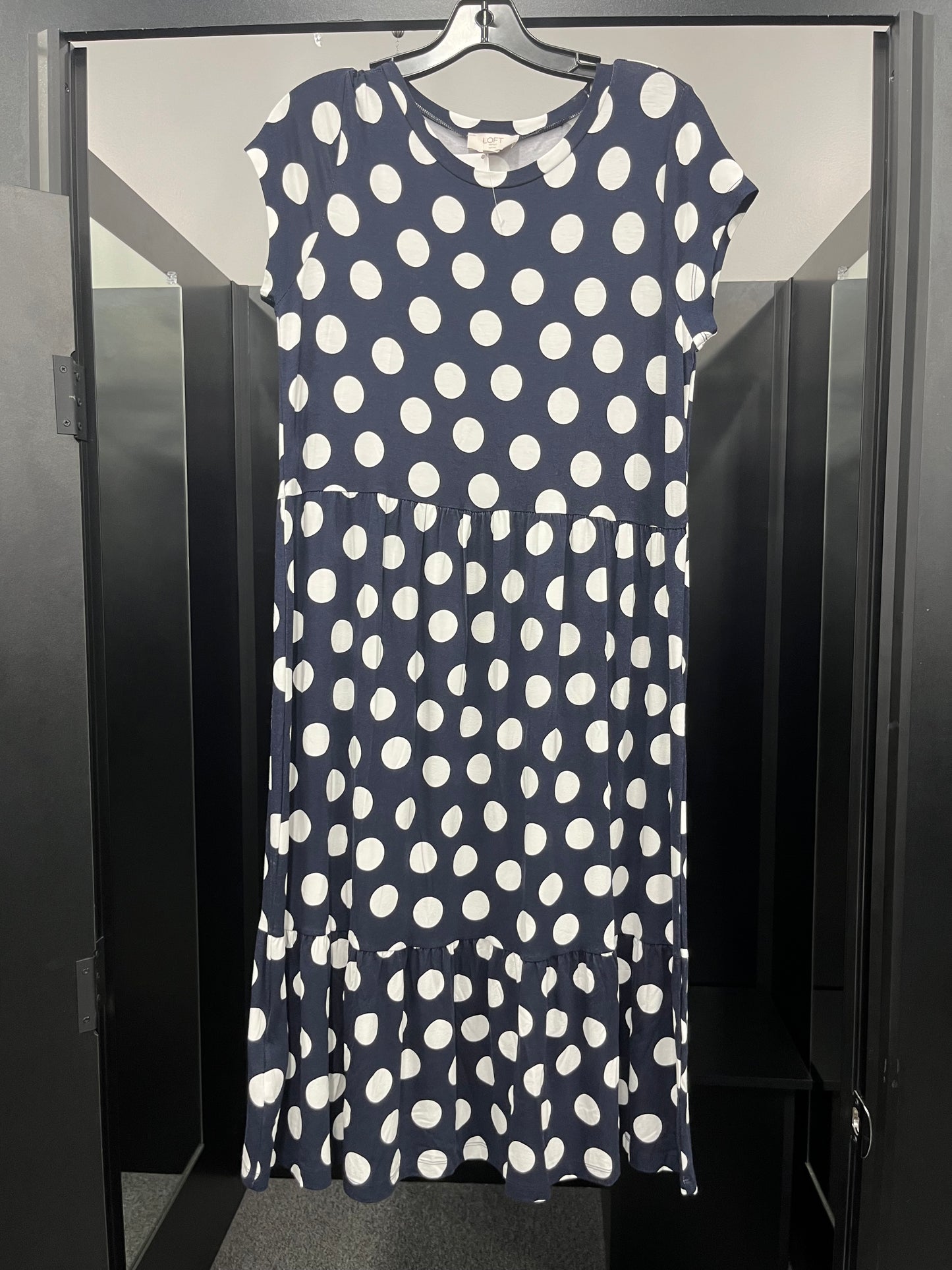 Polkadot Dress Casual Midi Loft, Size Petite   Small