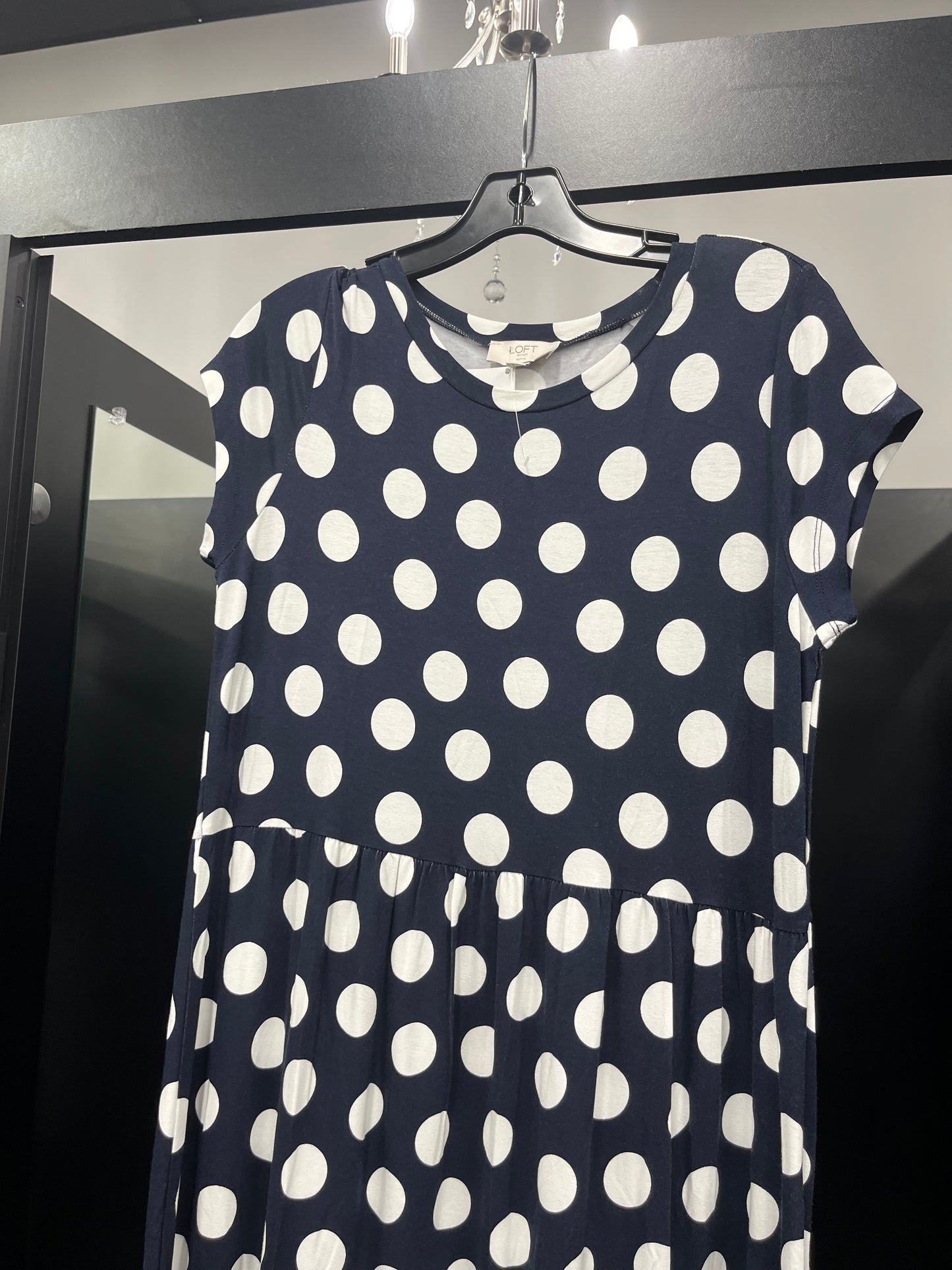 Polkadot Dress Casual Midi Loft, Size Petite   Small