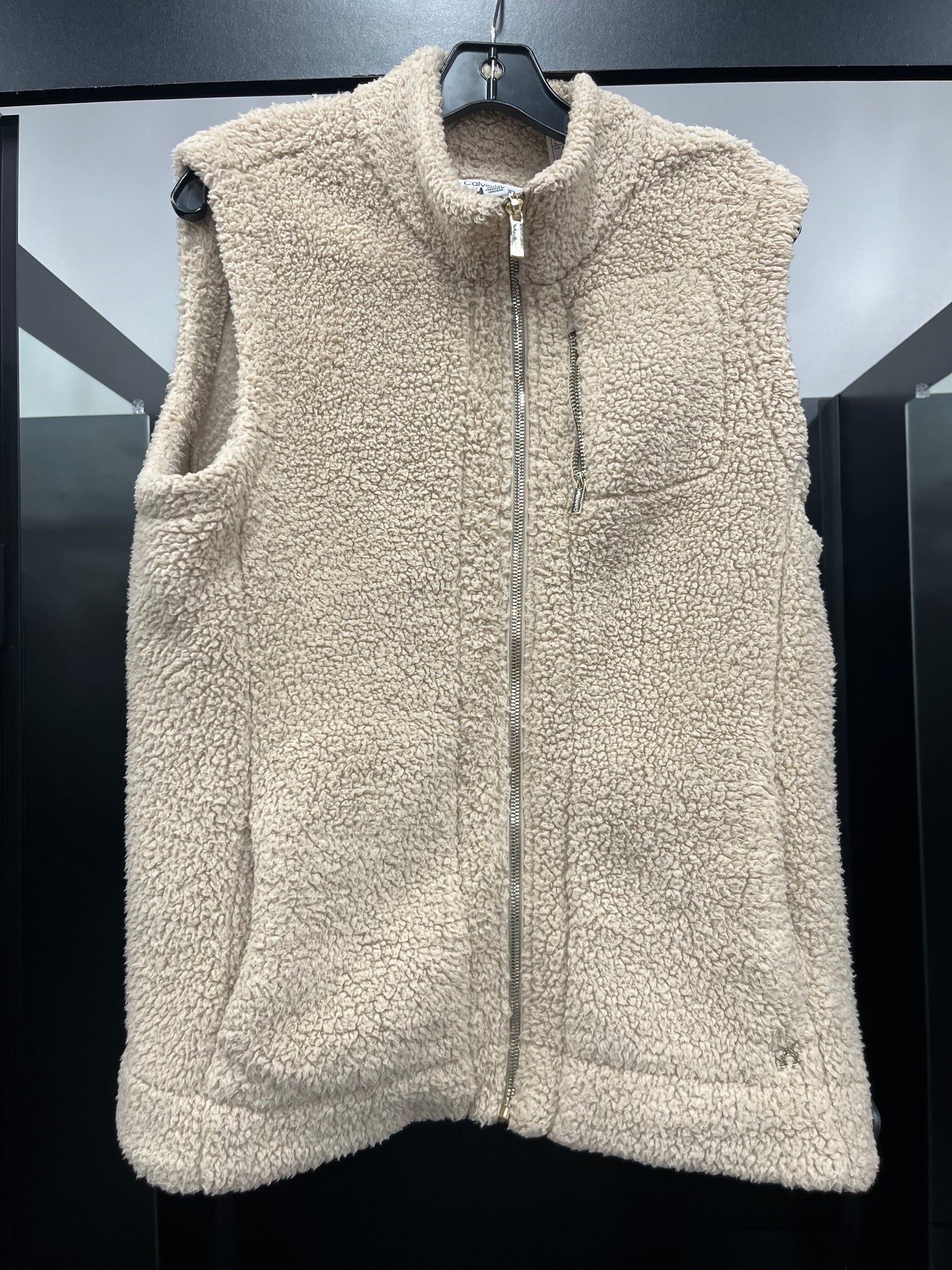 Tan Vest Faux Fur & Sherpa Calvin Klein, Size Xl