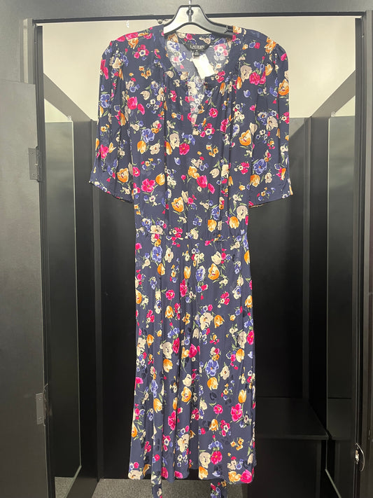 Dress Casual Maxi By Ralph Lauren Black Label In Floral, Size: 14