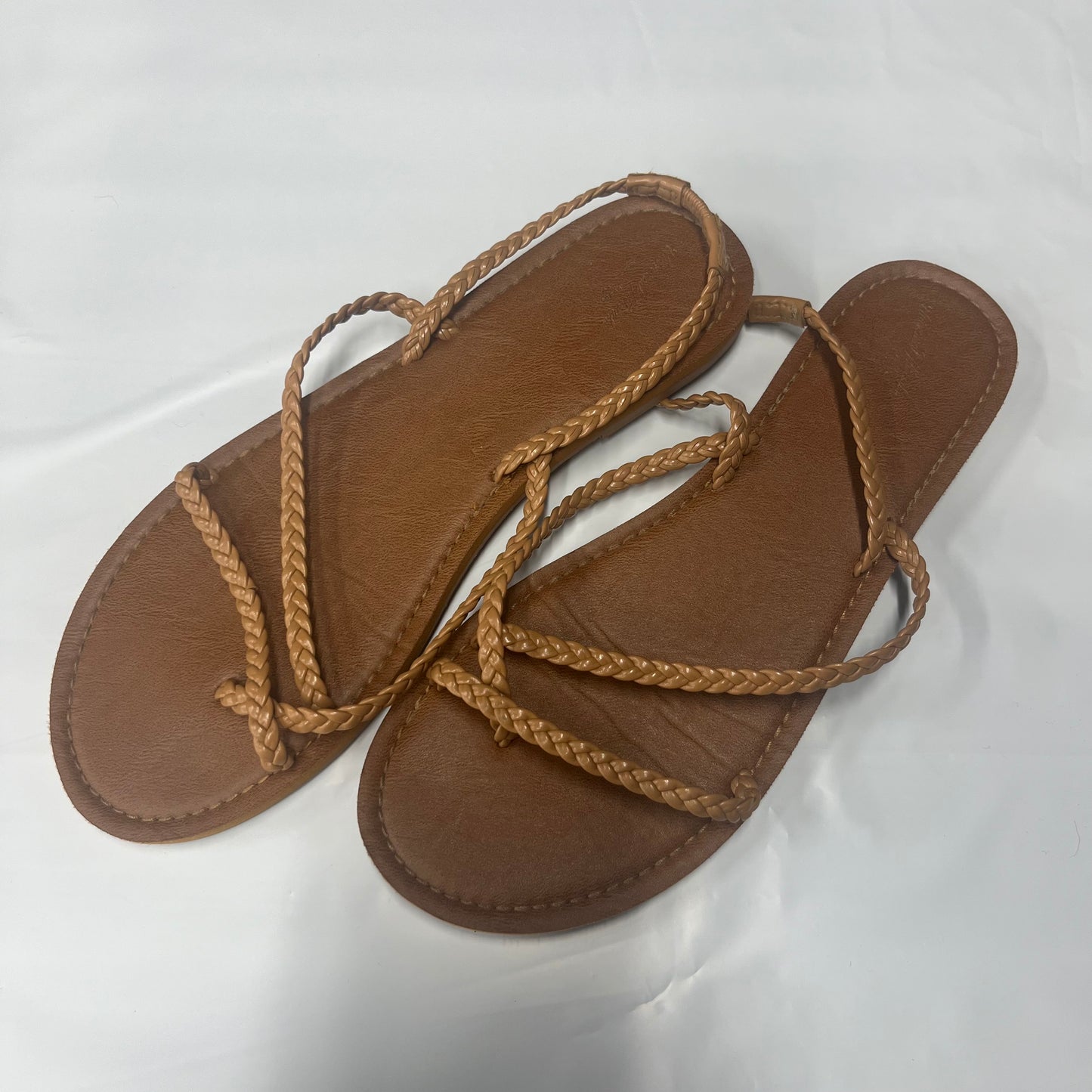 Brown Sandals Flats Universal Thread, Size 11