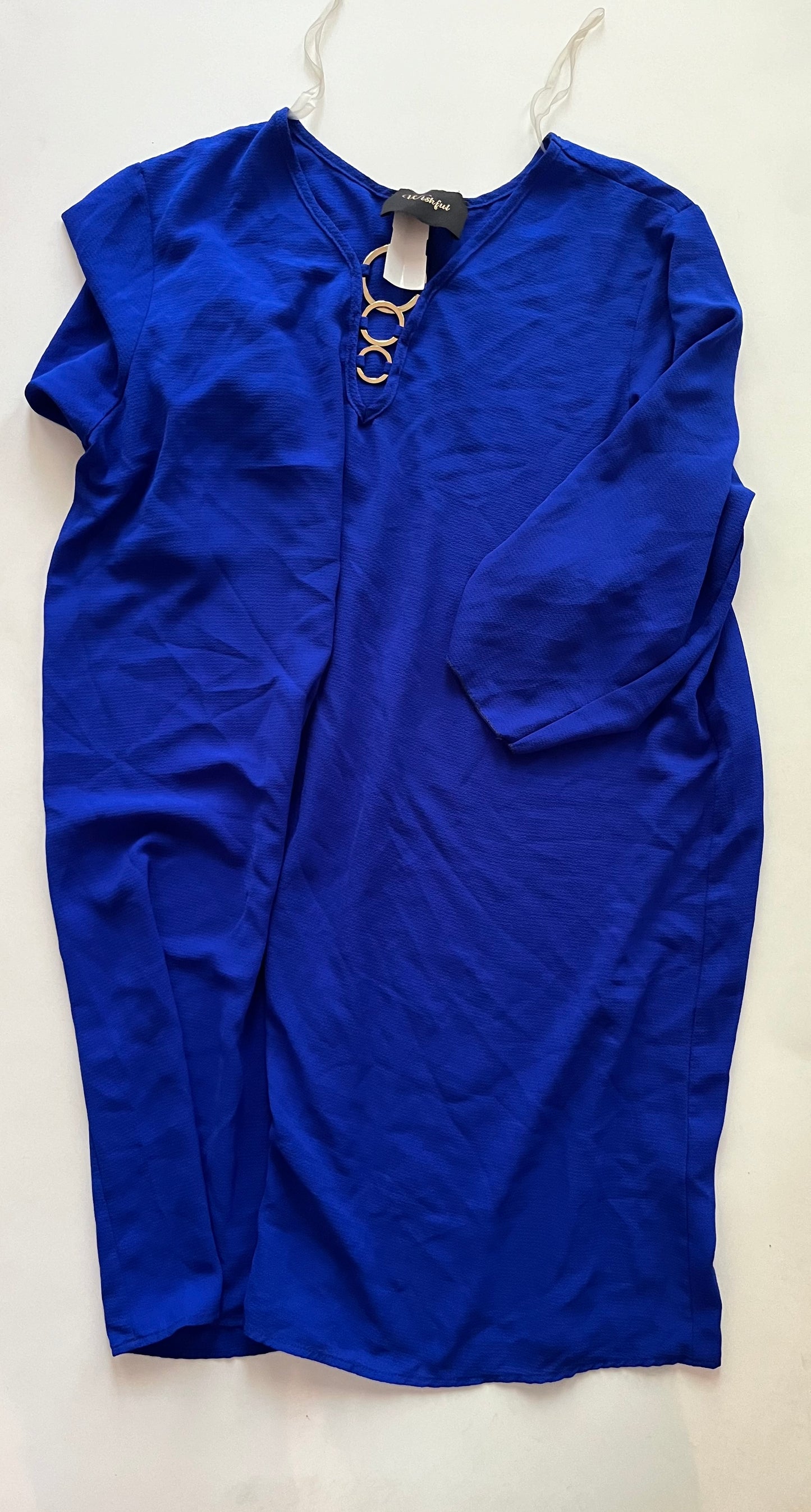 Royal Blue Top 3/4 Sleeve Basic Clothes Mentor, Size 1x