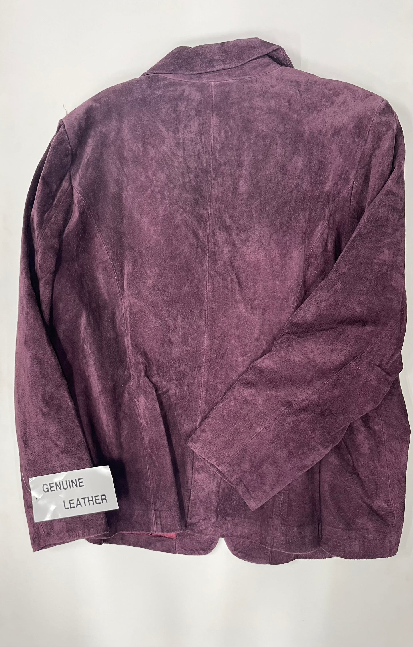 Jessica London Leather Front Button Blazer Plum NWT Size 1x