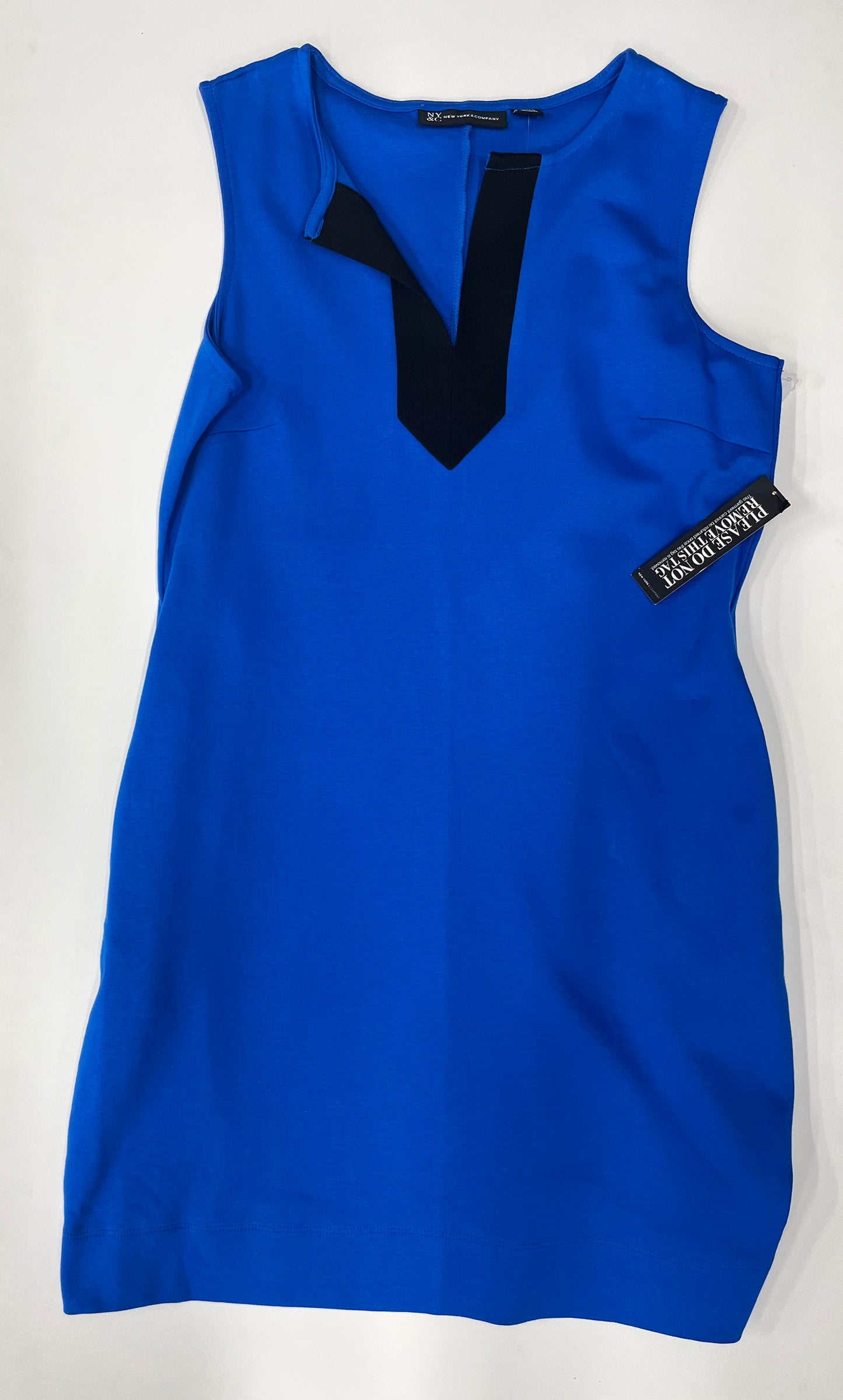 New York & Company Sleeveless V-Neck Dress Blue NWT Size S