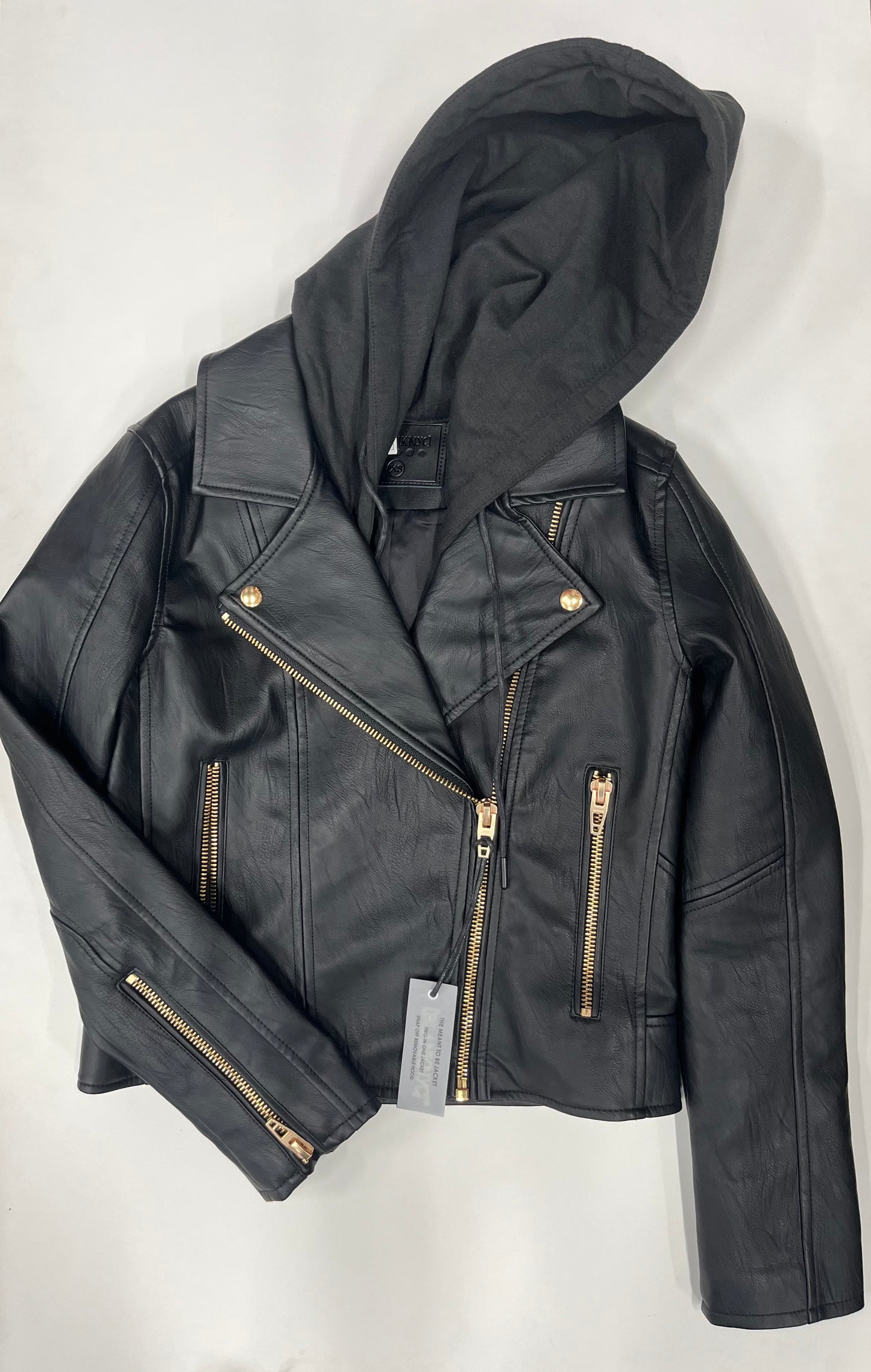 Blank NYC Moto Leather Zip Up Jacket Black NWT Size XS
