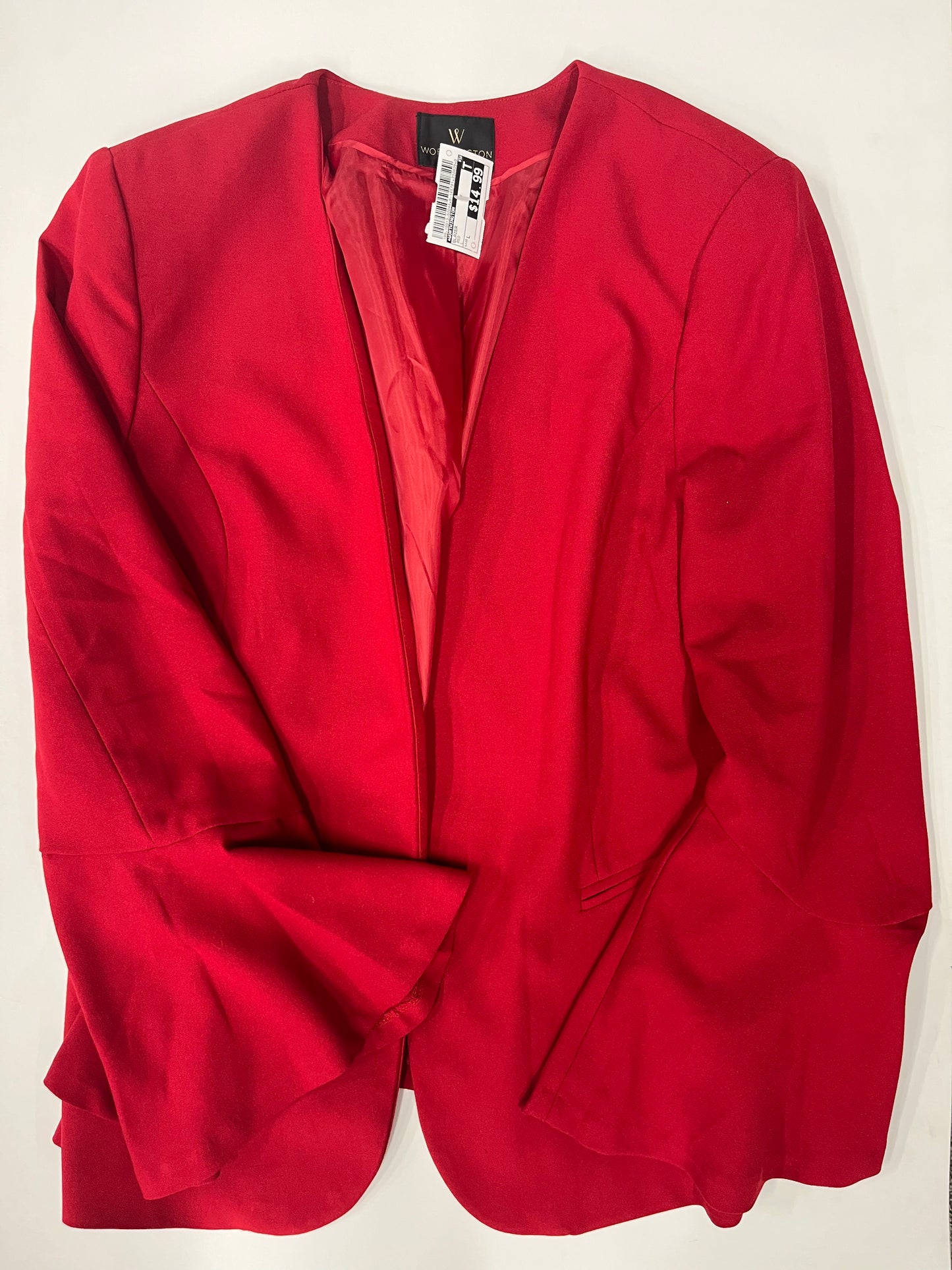 Worthington Open Blazer Jacket Red Size L