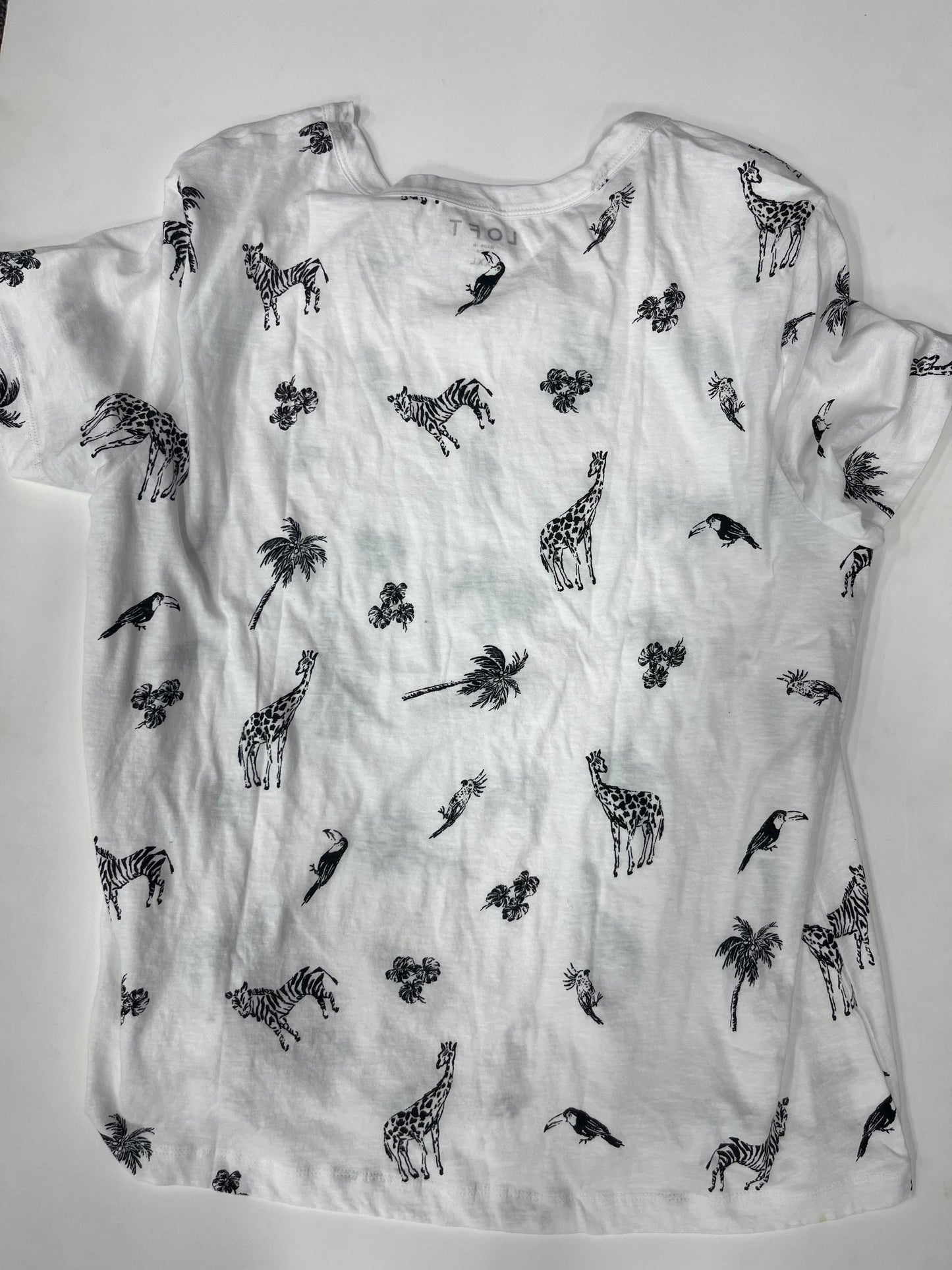 Loft Short Sleeve Shirt Shite Animal NWT Size 2X