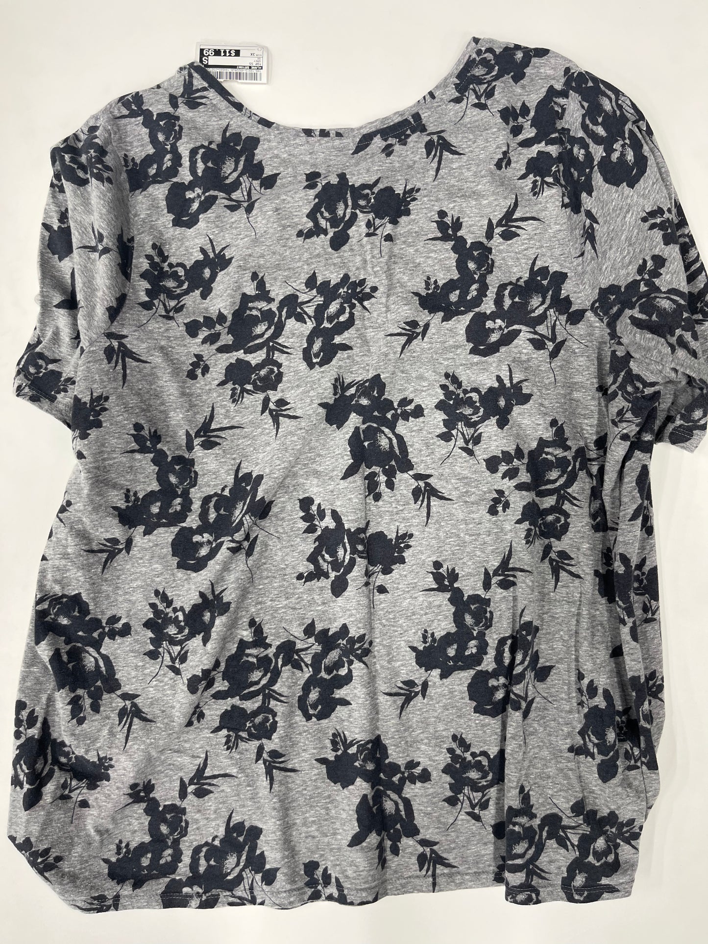 Lane Bryant Short Sleeve V-Neck Shirt Grey Size 22/24