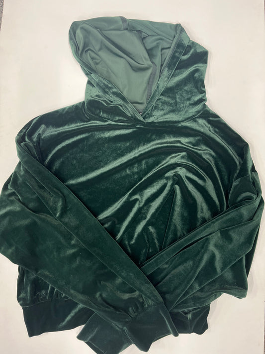 Express Hooded Pullover Jacket Green Velvet Size XL