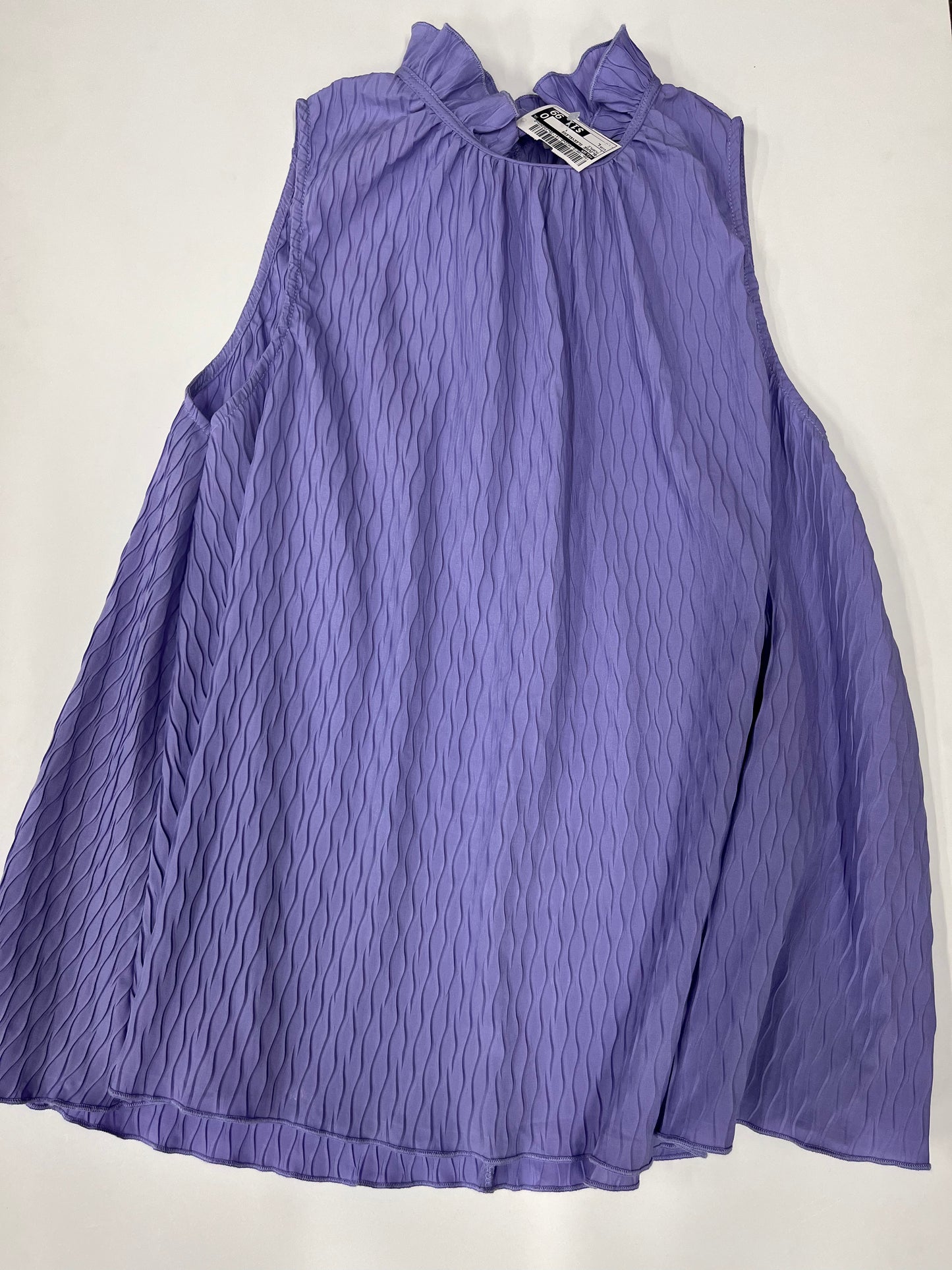 Glam Sleeveless Loose Blouse Purple Size L