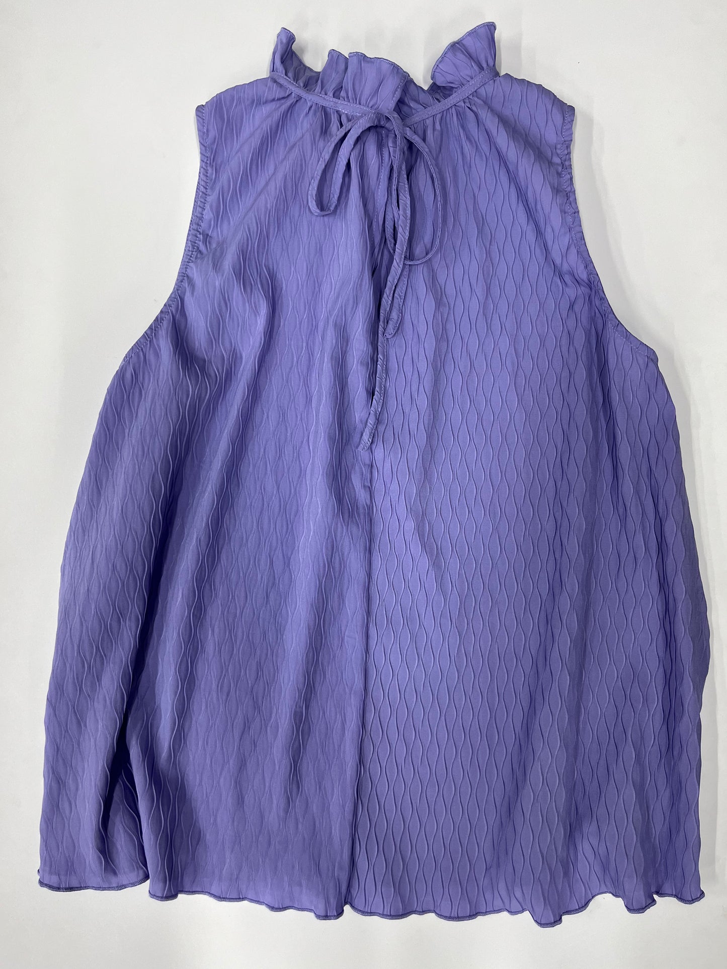 Glam Sleeveless Loose Blouse Purple Size L