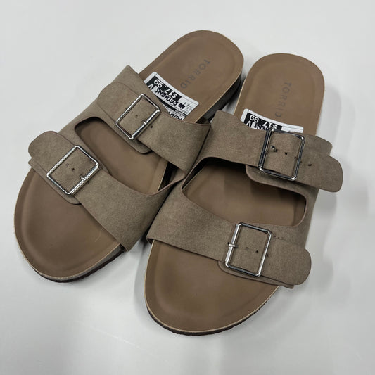 Torrid Flat Slide On Double Strap Sandals Tan Size 9.5