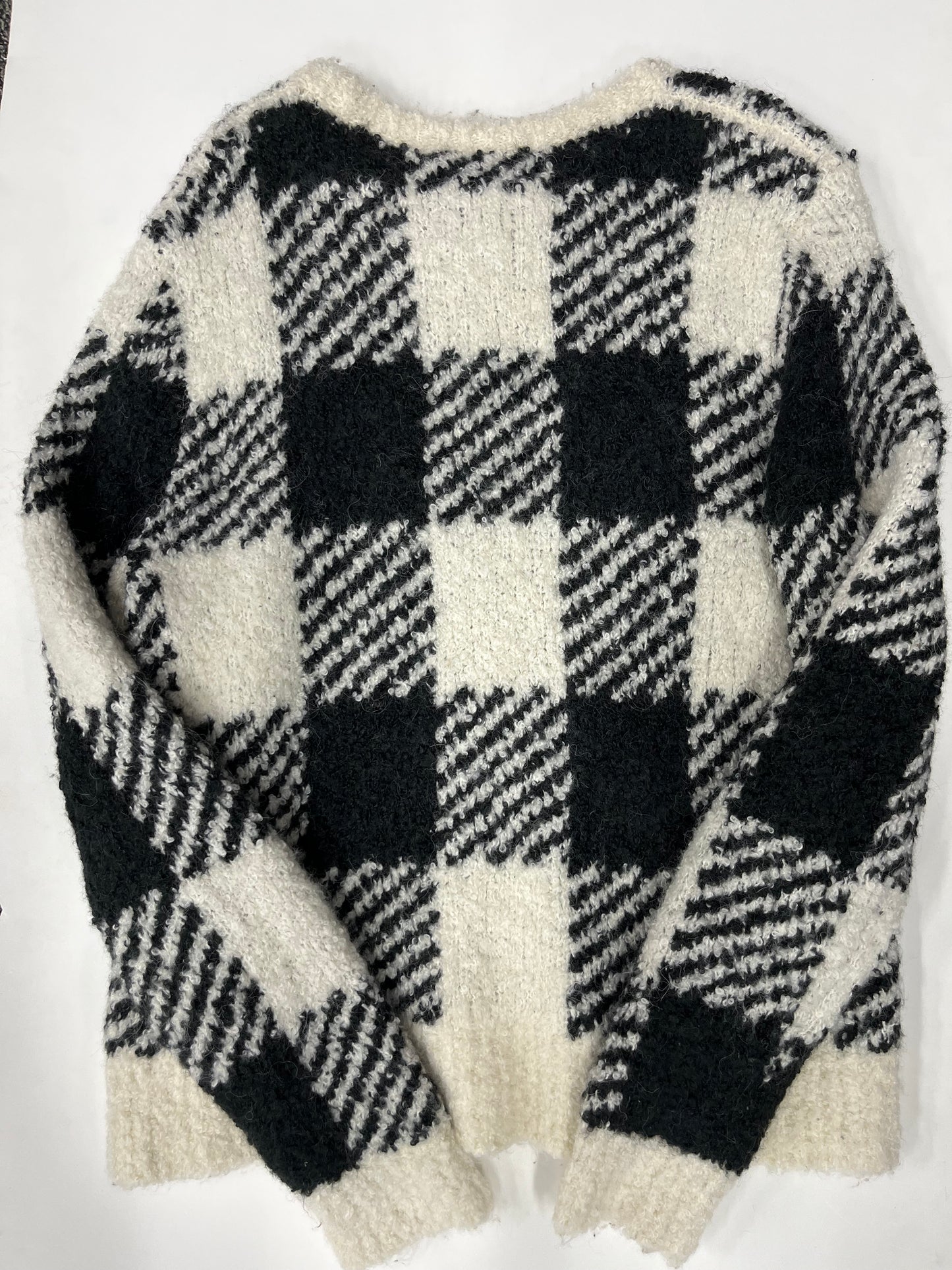 J Crew Soft Knit Scoop Neck Sweater Plaid Size L