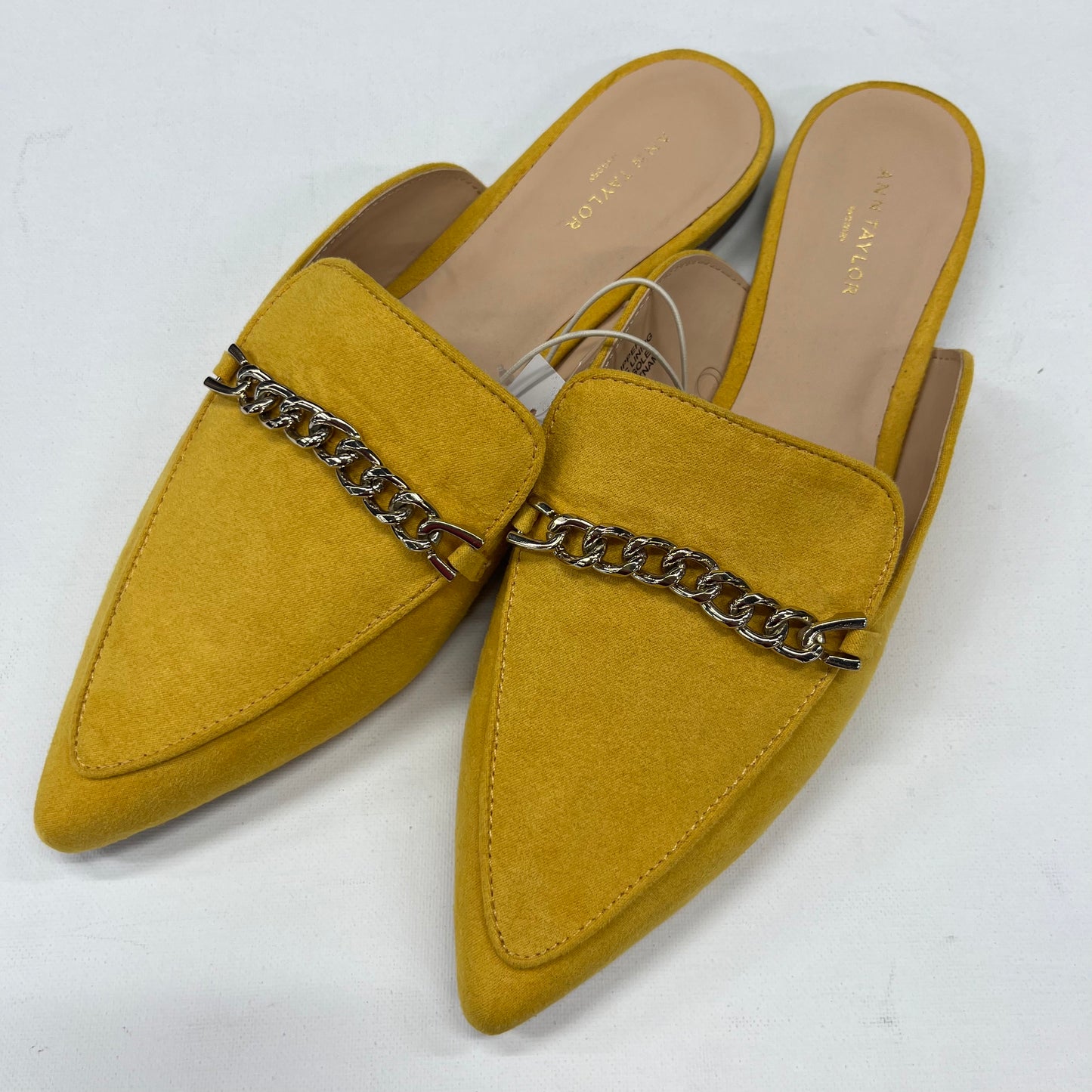 Ann Taylor Flat Mules Chain Yellow NWT Size 8.5