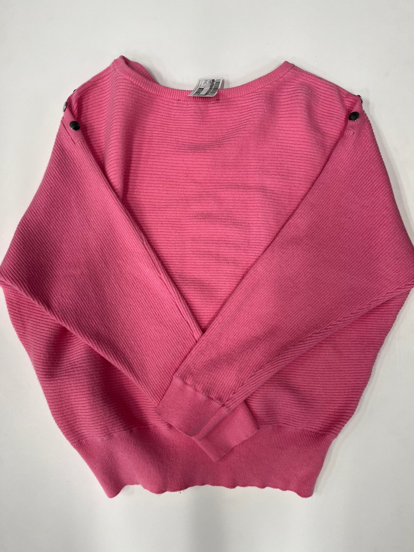 Catherine Malandrino Ribbed Knit Sweater Pink Size L