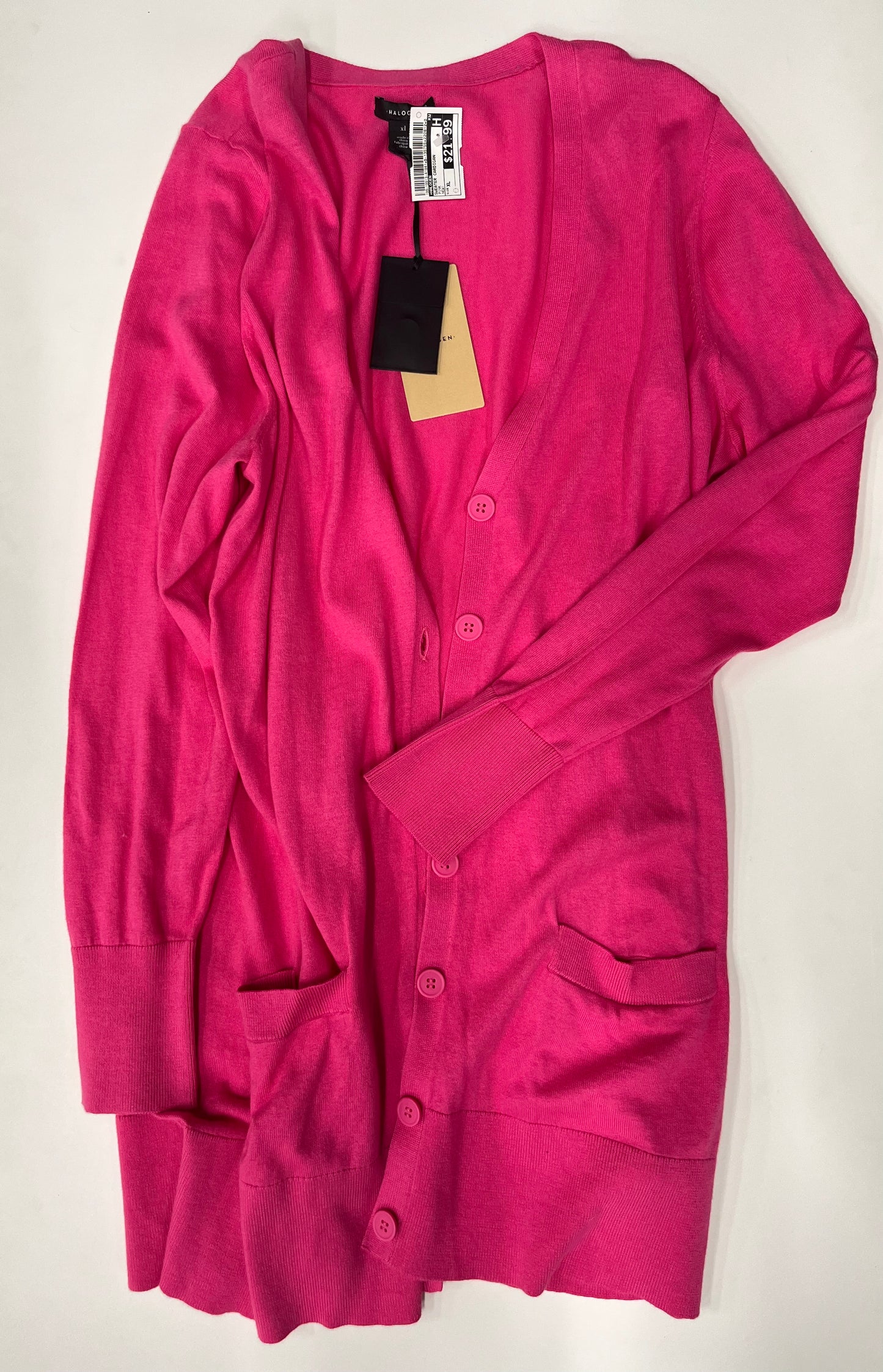 Halogen Front Button Sweater Cardigan Pink NWT Size XL