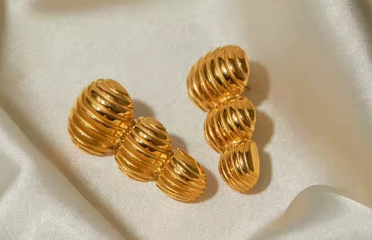 New Arrival Minimalist Stainless Steel Gold Plated Earring Tarnish Free