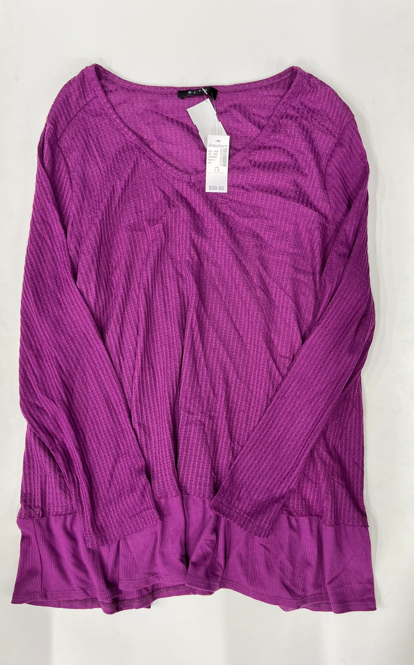 Top Long Sleeve By Bleu NWT Size: 1x